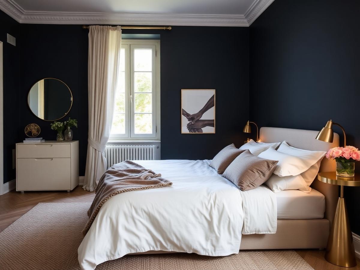 Camera da letto allestita per affitti brevi